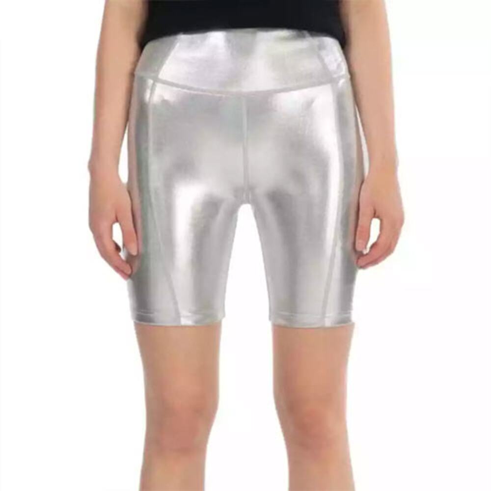 Danielle Guizio Sport Metallic Biker Shorts - Size S
